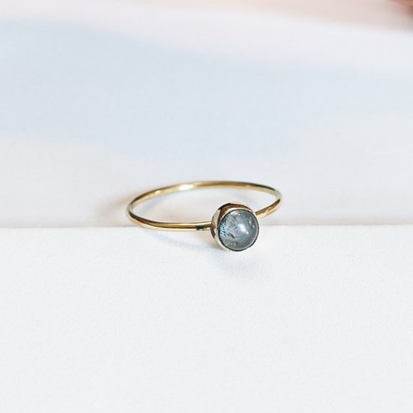 NWT Baizaar Round Labradorite Dainty Stacking Ring - Picture 4 of 4